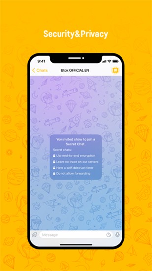 Btok加密社交界面示意图