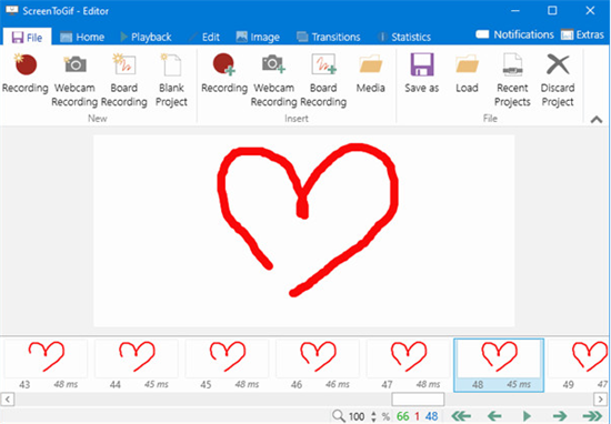 ScreenToGif操作界面示意图