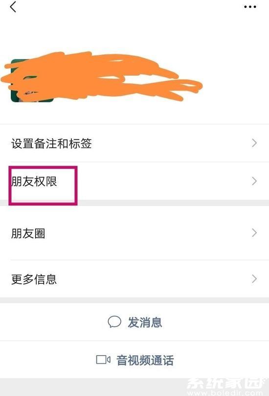 好友权限设置入口示意图