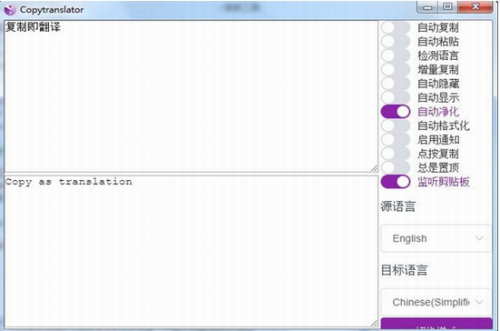 翻译工具界面示意图